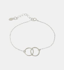 Bracelet chaine fine double anneaux avec zircon - argent garanti 925 Balaboosté