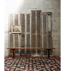 Grand banc en bois Antoine N°248- Produit chiné Debongout