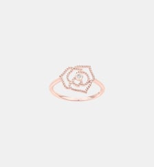 Bague Rose Perlée en Plaqué Or avec diamant blanc La Garçonne Diamant