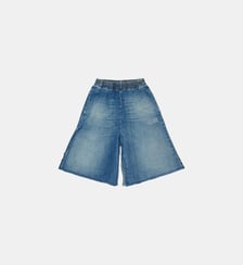 Short en denim ample avec logo MM6 Maison Margiela