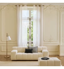 Voilage À Oeillets   Voile au tissage rayé Madura