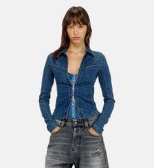 Chemise zippée en denim Diesel