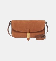 Sac porté épaule moyen saddle flat en daim Pinko