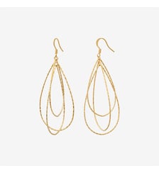 Boucles d'oreilles dorées drop grand modèle - disco Caroline Najman