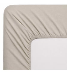 Drap housse b35 pur coton lavé tissé teint beige Chambray naturel Garnier Thiebaut