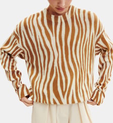 Pull col rond imprimé Bompard