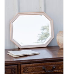 Miroir octogonal en bois beige nude Georges N°1360- Produit chiné Debongout