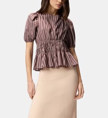 Haut cropped à rayures et dos nu Pinko