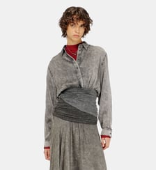 Chemise satinée avec section taille torsadée Diesel