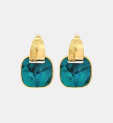 Boucles d'oreilles tiges percées carrées   doré à l'or fin - Ashanti Satellite