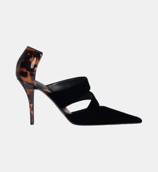 Escarpins en velours et cuir verni imprimé Balmain