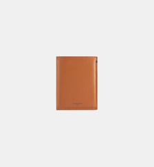Portefeuille vertical moyen modèle zippé 2 volets Martin en cuir lisse Le Tanneur