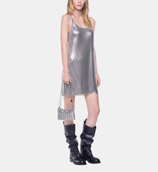 Mini-robe débardeur en mesh Rabanne