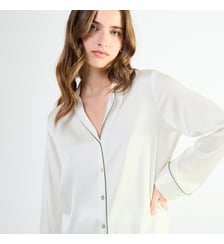 Pyjama col tailleur en satin de soie, Constance Laurence Tavernier