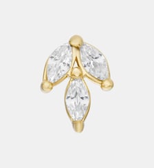 Boucle d'oreille puce Instinct blanche or Nebuleuse Bijoux