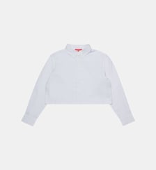 Chemise en popeline souple avec logo sur le col Diesel Kids