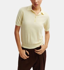 Polo droit en cachemire et soie Bompard