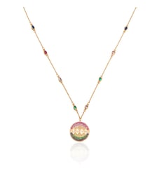 Collier chaîne avec perles et pendentif central avec zircons effet diamants RAINLOVE Hipanema