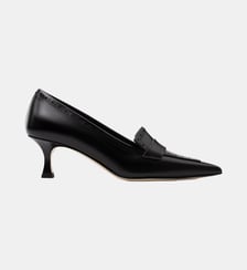 Faro - Escarpins En Cuir Brossé Noir Parallèle