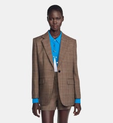 Veste en laine à carreaux Sandro