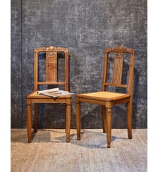 Paire de chaises Art déco en cannage Claude N°1609- Produit chiné Debongout