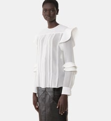 Blouse À Volants En Georgette De Soie Lanvin