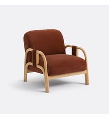 Fauteuil lounge, en velours et frêne La Redoute Interieurs