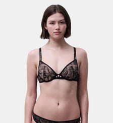 Soutien-gorge coques plongeant avec dentelle de Leavers Chantelle X