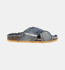D-Woodstock-Crossover mules en denim effiloché Diesel
