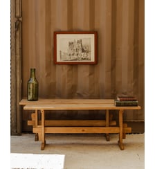 Paire de bancs en bois Antoine N°463- Produit chiné Debongout