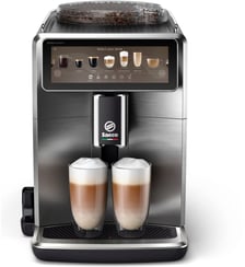 Expresso Broyeur SM8889 Cafetière à grain Xelsis Supréma en métal, connectée, avec carafe à lait Saeco
