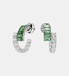 Anneaux d'oreilles Matrix, Métal rhodié Swarovski