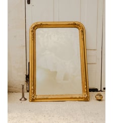 Grand miroir en résine dorée Georges N°1502 - Produit chiné Debongout