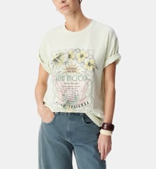 Tee-shirt coton bio affiche fleurs Ikks