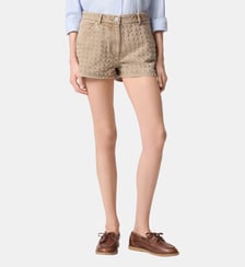 Short clouté en denim marron Pinko