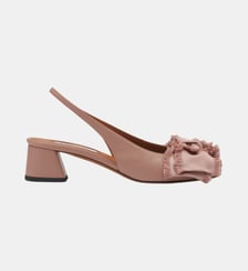 Slingback À Talons Ballerine En Cuir Lanvin