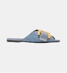 Sandales plates Anthem en denim Balmain