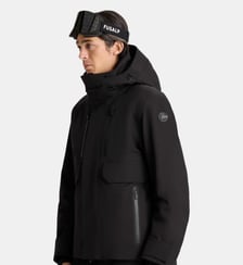 Manteau court droit à logo à capuche courte Fusalp
