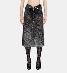 Jupe à demi-longueur en maille de lin à imprimé inversé Diesel
