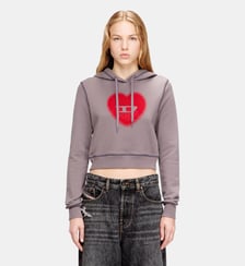Sweat à capuche avec imprimé cœur et clous Diesel