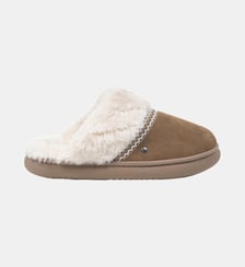 Chaussons Mules cuir semelle bloup extra confort Isotoner