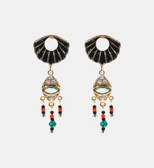 Boucles d'oreilles pendantes coquillages et pampilles MAKUMBA Hipanema