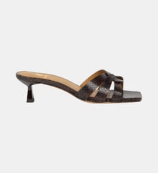 Sandales à Talon Isalie Cuir Embossé Serpent Bobbies