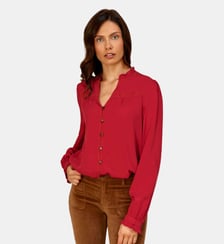 Blouse manches longues col v uni BOWEN La Petite Etoile