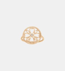 Bague jeton Le Trèfle en Plaqué Or avec diamant blanc La Garçonne Diamant