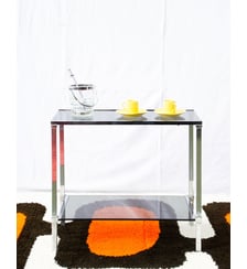 Table d'appoint verre fumé Hanna N°1619 - Produit chiné Debongout