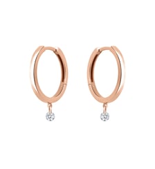 Créoles 360° - 2 diamants, poids total 0,14ct approx.  - Or rose 750‰ La Brune & La Blonde
