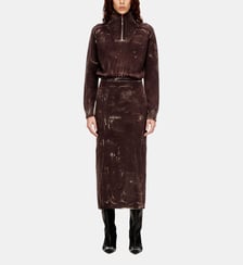 Robe midi en maille mélangée traitée Diesel
