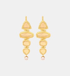 Boucles d'oreilles dormeuses   doré à l'or fin - Bysance Satellite