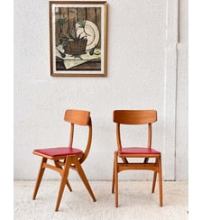 Paire de chaises en bois Alma N°681- Produit chiné Debongout